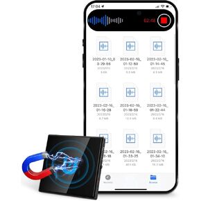 3072Kbps Magnetic Voice Recorder,Audio Recorder with AI-Triple Intelligent Noise Cancellation,64GB Recording Device with 4000Hours Store, Voice Activated Recorder for Lectures, Meetings, Intervie…