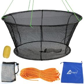 Drasry Fishing Net Trap for Crayfish Crab Bait Minnow Shrimp Foldable Fish Crawdad Lobsters Cast Net Collapsible