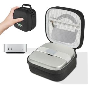 Hard Carrying Case Compatible with Apple 2024 Mac Mini M4/M4 Pro & Accessories, Portable Protection with Soft Linning & Hard Shell, Ideal for Travel and Storage, Black