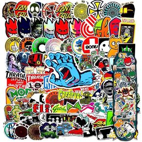 150Pcs Skateboard Stickers, Brand of Skateboard, Suupperenne, Vaamm, Samta Crunn Stickers for Suitcase Skateboard Trunk Laptop Computer Water Bottles