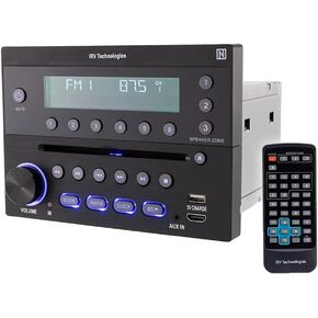 iRV Technology iRV32V2 AM/FM/CD/DVD/MP3/MP4/HDMI in&out w/ ARC/Digital 2.1/Surround Sound/Bluetooth/CEC/NFC,3 Zones Wall Mount RV Radio Stereo w/ APP Control, USB using 5V charging both Android&Apple