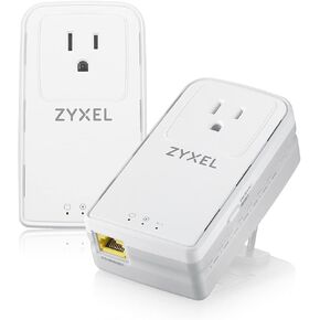Zyxel G.hn 2400 Wave 2 Powerline Kit, Pass-Thru, Gigabit, Plug&Play, Stream 8k Content [PLA6456]