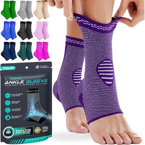 Modvel Foot & Ankle Brace Socks for Sprained Ankle Compression Sleeve - Plantar Fasciitis Relief Brace, Foot Support for Women & Men - Tendonitis & Arthritis Foot Sleeve, Stabilizing Ankle Wrap