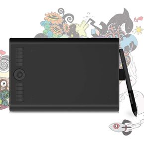 Drawing Tablet GAOMON M10K PRO 10 x 6.25 inches Large Graphic Tablet, Digital Art Tablet Supports Tilt & Radial Function with 10 Shortcut Keys, Battery-Free Stylus, Work with Mac, Windows & Android