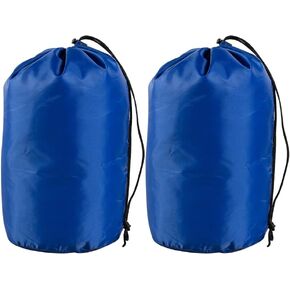 2 Pcs Waterproof Compression Stuff Sack Sleeping Bag Storage Sack Drawstring Dust Flap Bag Small Camping Compression Bags Backpacking Dry Sacks Lightweight Hiking Storage Bags Black