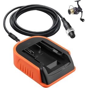 Fishing Reel Adapter for Dewalt 20V 60V 18V Li-ion Battery Convert to Charger for Daiwa Tanacom 1000 750 500 Seaborg 500MJ 400 300MJ Leobritz for Shimano Play BeastMaster ForceMaster