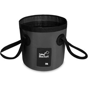 BANCHELLE Collapsible Bucket Water Container Portable Folding Camp Wash Basin for Outdoor Traveling Hiking Fishing Car Washing Gardening Camping (Black, 20L)