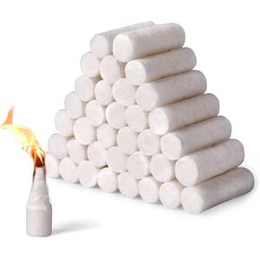 Fire Starters for Campfires, Camping Emergency, Survival, Fire Pits, Grills, Fireplace with 5+ Minute Burn 35 Counts