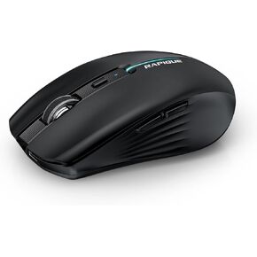 Bluetooth Wireless Mouse - (BT1/BT2+USB Receiver) Tri-Device Compatibility for PC, Laptop, Computer, MacBook, Tablet (Black and Yellow)