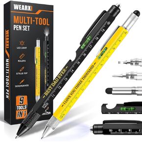 WEARXI Stocking Stuffers for Men, Gifts for Men 9 in 1 Multitool Pen, Mens Gifts for Christmas, Mens Stocking Stuffers for Adults, Gifts for Dad, Dad Gifts for Him, Gifts for Men Who Have Everything