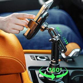 LISEN Cup Holder Cell Phone Holder for Car Mount, 2024 New Car Cup Phone Holders for Your Car Adjustable Cell Phone Holder Car Accessories Trucks Golf Cart for iPhone Samsung Google