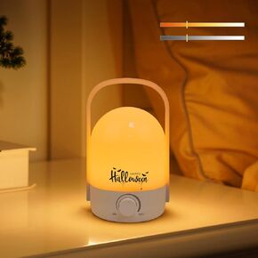 2-Color Small Lamp with Portable Handle, Lamps Small Rechargeable Lamp, Cordless Small Lamp, Portable Table Lamp, Dimmable Small Lamp Table for Bedroom, Lamp Nightstand for Reading Nursery, Wood