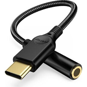 ZOOAUX USB Type C to 3.5mm Headphone Jack Adapter (2-Pack), USB C to Aux Audio Dongle Cable Cord for iPhone 16 16 Pro Max 15 15 Pro 15 Plus,iPad,Pixel,Samsung Galaxy S24 S23 S22 S21 S20 Note -Grey