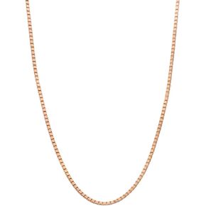 14K Real Yellow/White Gold Solid Box Link Chain Necklace with Lobster Claw Clasp, Jewelry Gift for Women or Men