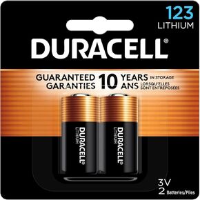 Duracell CR123A 3V Lithium Battery, 6 Count Pack, 123 3 Volt High Power Lithium Battery, Long-Lasting for Home Safety and Security Devices, High-Intensity Flashlights, and Home Automation