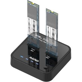 MAIWO 5 Bay M.2 SATA NGFF Duplicator Cloner with SATA III Chipset, USB 3.0 to M.2 SATA NGFF SSD Adapter Docking Station, 20TB Capacity