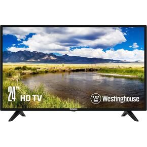 Westinghouse 24 Inch TV, 720p HD LED Small Flat Screen TV with HDMI, USB, VGA, & V-Chip Parental Controls, Non-Smart TV or Monitor for Home, Kitchen, RV Camper, or Office