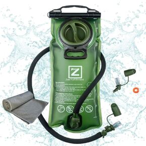 Zee Best Hygienic Hydration Bladder (1.5L), Hygienic Features: Easy-to Clean, Dual Wide Openings, Multiple Mouthpieces w/ Quick-Connect, BPA-Free, Leakproof - Hiking, Cycling, Skiing or Camping