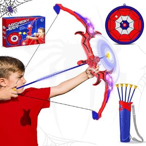 2 Pack Spider Kids Bow and Arrow for 3-9 Year Old, Archery Target Boys Toys Age 3-5 4-6 5-7 8-12 Gifts Kid Outdoor Bow and Arrow Shooting Set for 3 4 5 6 7 Years Boys Birthday Easter Ideal Gift