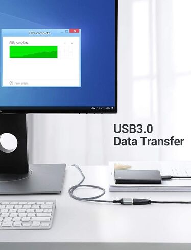 AINOPE USB Extension Cable 10FT USB 3.0 Extender Male to Female Cord Grey | 5Gbps High Data Transfer for Printer Webcam Flash Drive Hard Drive Hub Keyboard Mouse Camera Playstation Xbox and More in Saudi Arabia