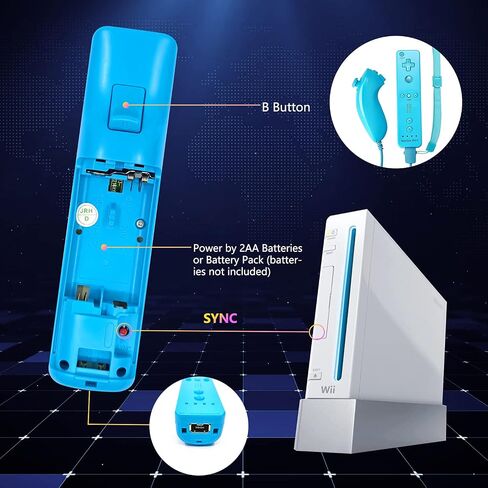 Wii Remote and Nunchuck Controller, Wireless Controllers Compatible with Wii/Wii U with Silicone Case and Wrist Strap (White) in Saudi Arabia