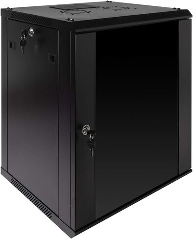 NavePoint 6U Server Rack Enclosure with Glass Door, Cooling Fan, Locks, & Removable Side Panels - 6U Wall Mount Network Cabinet 19 Inch Rack 17.7 Inches Deep in Saudi Arabia