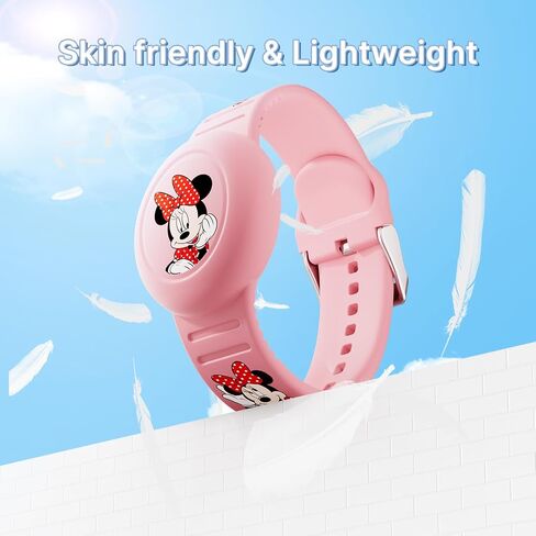 Waterproof AirTag Bracelets for Kids (2 Pack) - Soft Silicone Hidden AirTag Wristband - Lightweight GPS Tracker Holder Compatible with Apple Air Tag Band for Child (Blue & Pink) in Saudi Arabia