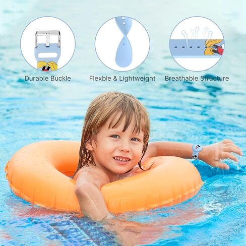 Waterproof AirTag Bracelets for Kids (2 Pack) - Soft Silicone Hidden AirTag Wristband - Lightweight GPS Tracker Holder Compatible with Apple Air Tag Band for Child (Blue & Pink) in Saudi Arabia