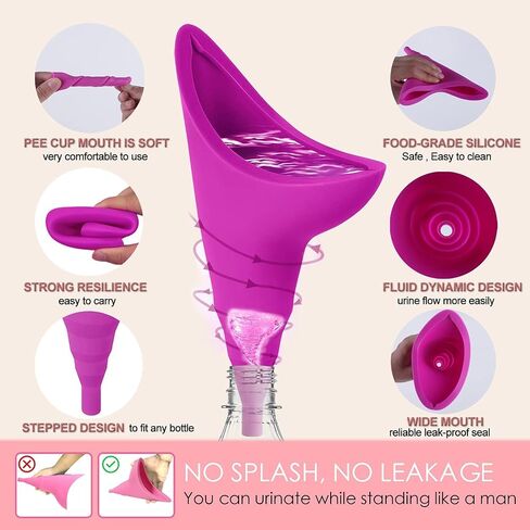 Female Urination Device with Cup, Female Urinals Portable Pee Funnel for Women - Standing Up to Pee Anywhere, Womens Pee Funnel Camping/Hiking Gear Gifts for Women in Saudi Arabia