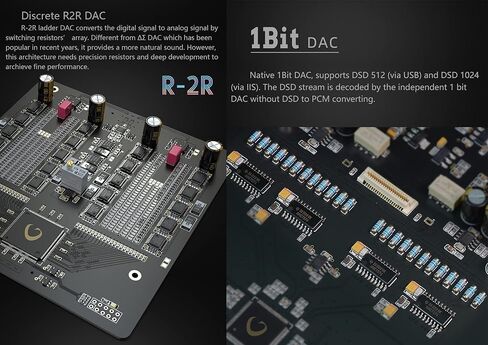 Gustard R26 منفصل R2R DAC - R2R + 1Bit XMOS DSD512 PCM768 كيلو هرتز LDAC متوازن K2 ساعة فك ترميز مع جهاز تحكم عن بعد (أسود) in Kuwait