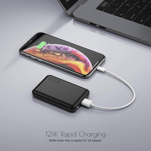 Miady 2-Pack 5000mAh Mini Portable Charger, 5V 2.4A USB-C Output Fast Charging Battery Pack Travel Small Power Bank Phone Charger Compatible with iPhone 16/15 Samsung S24/S22 Google iPad Android etc in Saudi Arabia
