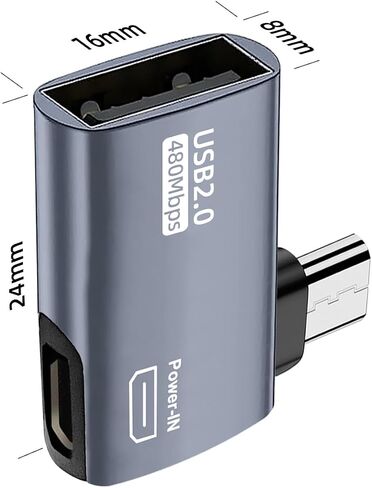AreMe 2 Pack OTG Cable Adapter for Fire TV Stick 4K, 90 Degree Left and Right Angle Powered Micro USB to USB OTG Adapter for Android Phone Tablet and More Host Devices with Micro USB (Grey) in Saudi Arabia