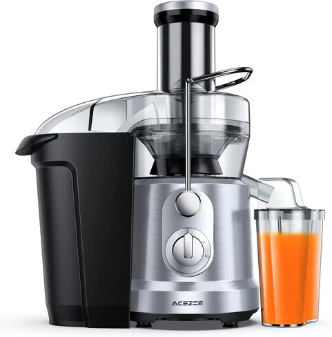 Juicer Machines 1300W Juicer Vegetable and Fruit, Power Juicers Extractor with 3" Feed Chute, Centrifugal Juicer with High Juice Yield, Easy to Clean&BPA-Free, Dishwasher Safe-Silver in Saudi Arabia
