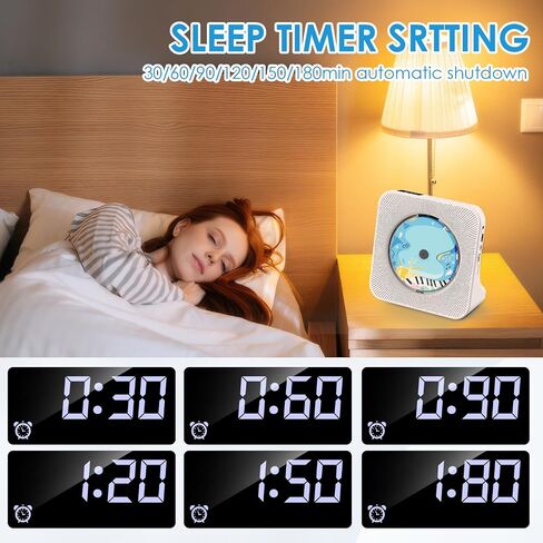 CD Player Bluetooth CD Players for Home Desktop CD Player with Speakers Dual Bluetooth Portable CD Player Bluetooth with LED Screen AUX Port FM Radio USB Port IR Remote Control (White) in Saudi Arabia