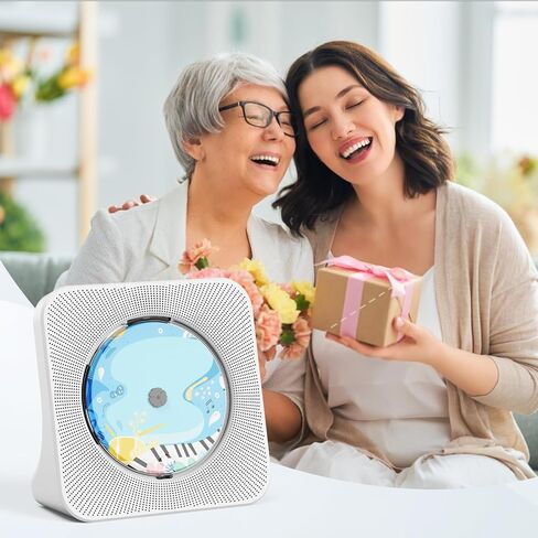 CD Player Bluetooth CD Players for Home Desktop CD Player with Speakers Dual Bluetooth Portable CD Player Bluetooth with LED Screen AUX Port FM Radio USB Port IR Remote Control (White) in Saudi Arabia
