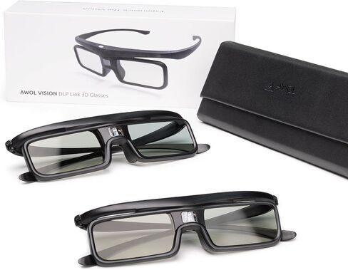 نظارات AWOL VISION DLP Link ثلاثية الأبعاد، نظارات مصراع نشط قابلة لإعادة الشحن متوافقة مع AWOL VISION LTV-3000 Pro وLTV-3500 Pro، وتلفزيون Vanish وأجهزة عرض DLP-Link ثلاثية الأبعاد الأخرى (عبوتان) in Saudi Arabia