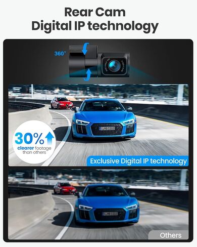 Dual Dash Cam 5G WiFi GPS, Real 4K+HDR 1080P Dash Cam Front and Rear, 3.3 Inch Eye-Care Screen, Super HDR Night Vision, Parking Mode, Dash Camera for Cars with App, G-Sensor, Support 512GB Max in Saudi Arabia