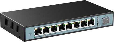 9 Port 2.5Gb Smart Web Ethernet Switch,1 10G SFP Slot&8 x 2.5G Base-T Ports,Link Aggregation, LACP/QoS/VLAN/IGMP Supported, Metal Fanless Managed Multi-Gigabit Switch in Saudi Arabia