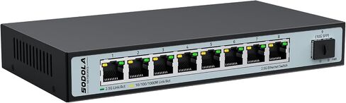 9 Port 2.5Gb Smart Web Ethernet Switch,1 10G SFP Slot&8 x 2.5G Base-T Ports,Link Aggregation, LACP/QoS/VLAN/IGMP Supported, Metal Fanless Managed Multi-Gigabit Switch in Saudi Arabia