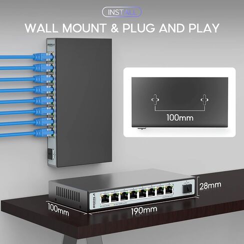 9 Port 2.5Gb Smart Web Ethernet Switch,1 10G SFP Slot&8 x 2.5G Base-T Ports,Link Aggregation, LACP/QoS/VLAN/IGMP Supported, Metal Fanless Managed Multi-Gigabit Switch in Saudi Arabia