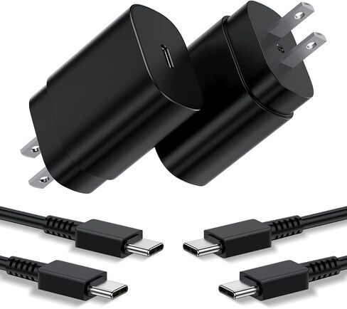 Type C Charger, 2Pack 25W PD USB Wall Charger Super Fast Charging Block & 6ft Android Phone Cable Cord for Samsung Galaxy S24 S23 S22 S21 S20 (Plus Ultra)/ Note 20 10 9 8/ S10 S9 S8,Pixel 6 5 4 Pro XL in Saudi Arabia