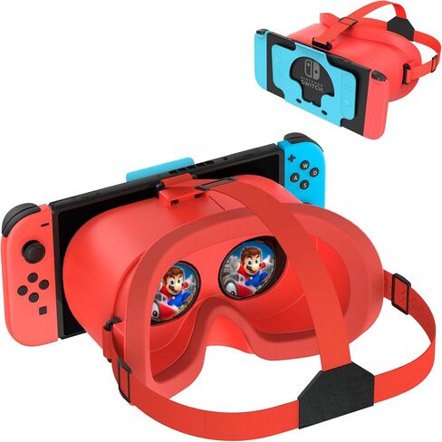 سماعة الواقع الافتراضي المطورة من DEVASO لجهاز Nintendo Switch & Switch OLED، نظارات الواقع الافتراضي للتبديل مع عدسات HD قابلة للتعديل وحزام رأس مريح، مجموعة Labo VR Kit نظارات ثلاثية الأبعاد لملحقات التبديل in Kuwait