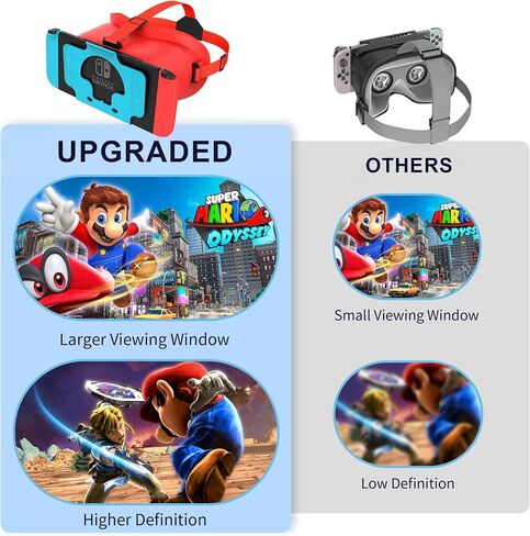 سماعة الواقع الافتراضي المطورة من DEVASO لجهاز Nintendo Switch & Switch OLED، نظارات الواقع الافتراضي للتبديل مع عدسات HD قابلة للتعديل وحزام رأس مريح، مجموعة Labo VR Kit نظارات ثلاثية الأبعاد لملحقات التبديل in Kuwait