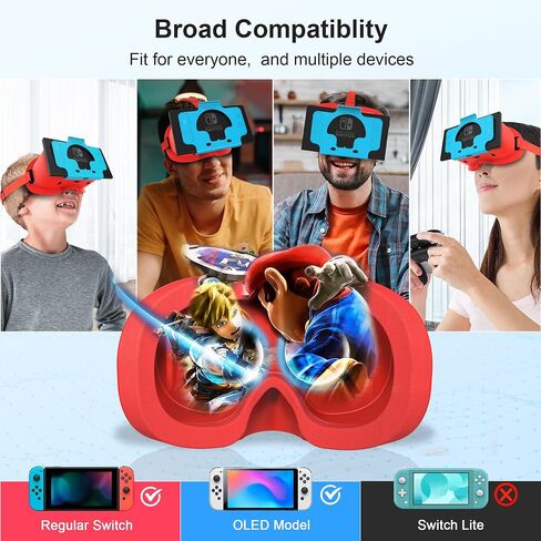 سماعة الواقع الافتراضي المطورة من DEVASO لجهاز Nintendo Switch & Switch OLED، نظارات الواقع الافتراضي للتبديل مع عدسات HD قابلة للتعديل وحزام رأس مريح، مجموعة Labo VR Kit نظارات ثلاثية الأبعاد لملحقات التبديل in Kuwait