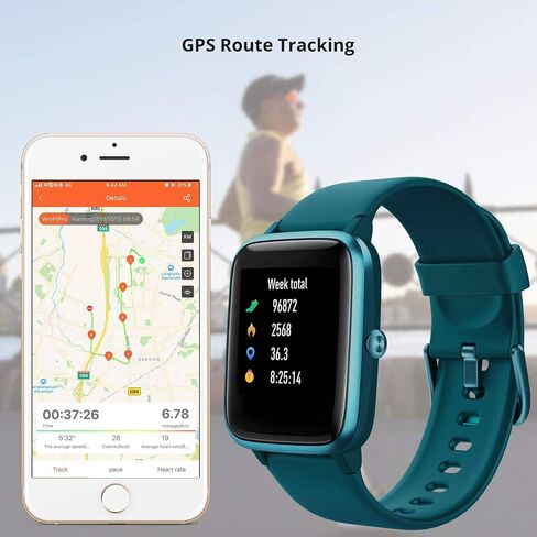 Fitpolo Fitness Tracker with Heart Rate Monitor, Smart Watch 1.8 inches Color Touch Screen IP68 Waterproof Step Calorie Counter Sleep Monitoring Pedometer Watches Activity Tracker for Women Men in Saudi Arabia