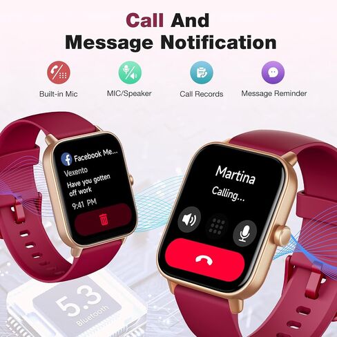 Fitpolo Smart Watch for Men Women(Make/Answer Call),1.8" Ultra-HD Display | Fitness Tracker with Heart Rate/Sleep/SPO₂ Monitor, 100+ Sports Modes, 3ATM Waterproof Smartwatch for Android/iPhone in Kuwait