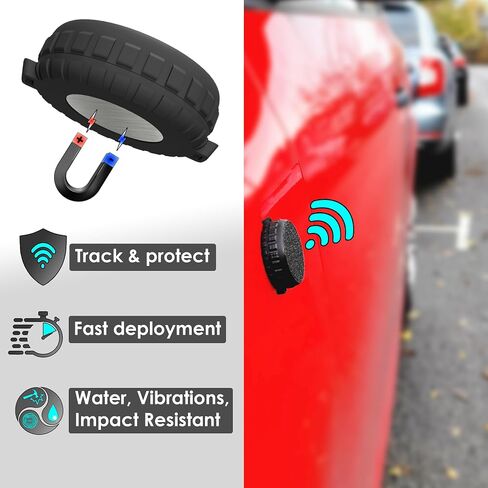 Ultra Strong Neodymium Compatible with AirTag (Gen. 1 & 2) Magnetic Case for Tag Waterproof AirTag Magnet Holder, Easy Screw On Secure Attach Air Tag for Car (Magnetic) in Kuwait