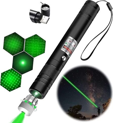 Cowjag Long Range Green Laser Pointer,Laser Pointer High Power Pen, Green Pointer Rechargeable for Hiking, Cat Laser Toy USB Charge(Green Light) in Saudi Arabia