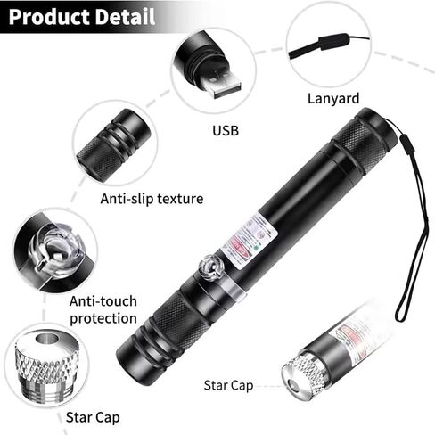 Cowjag Long Range Green Laser Pointer,Laser Pointer High Power Pen, Green Pointer Rechargeable for Hiking, Cat Laser Toy USB Charge(Green Light) in Saudi Arabia