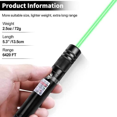 Cowjag Long Range Green Laser Pointer,Laser Pointer High Power Pen, Green Pointer Rechargeable for Hiking, Cat Laser Toy USB Charge(Green Light) in Saudi Arabia